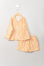 Waves in Orange Co-ord Set