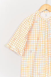 Orange Checks Girls PJ Set