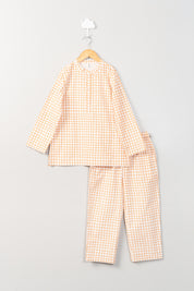 Orange Checks Boys PJ Set