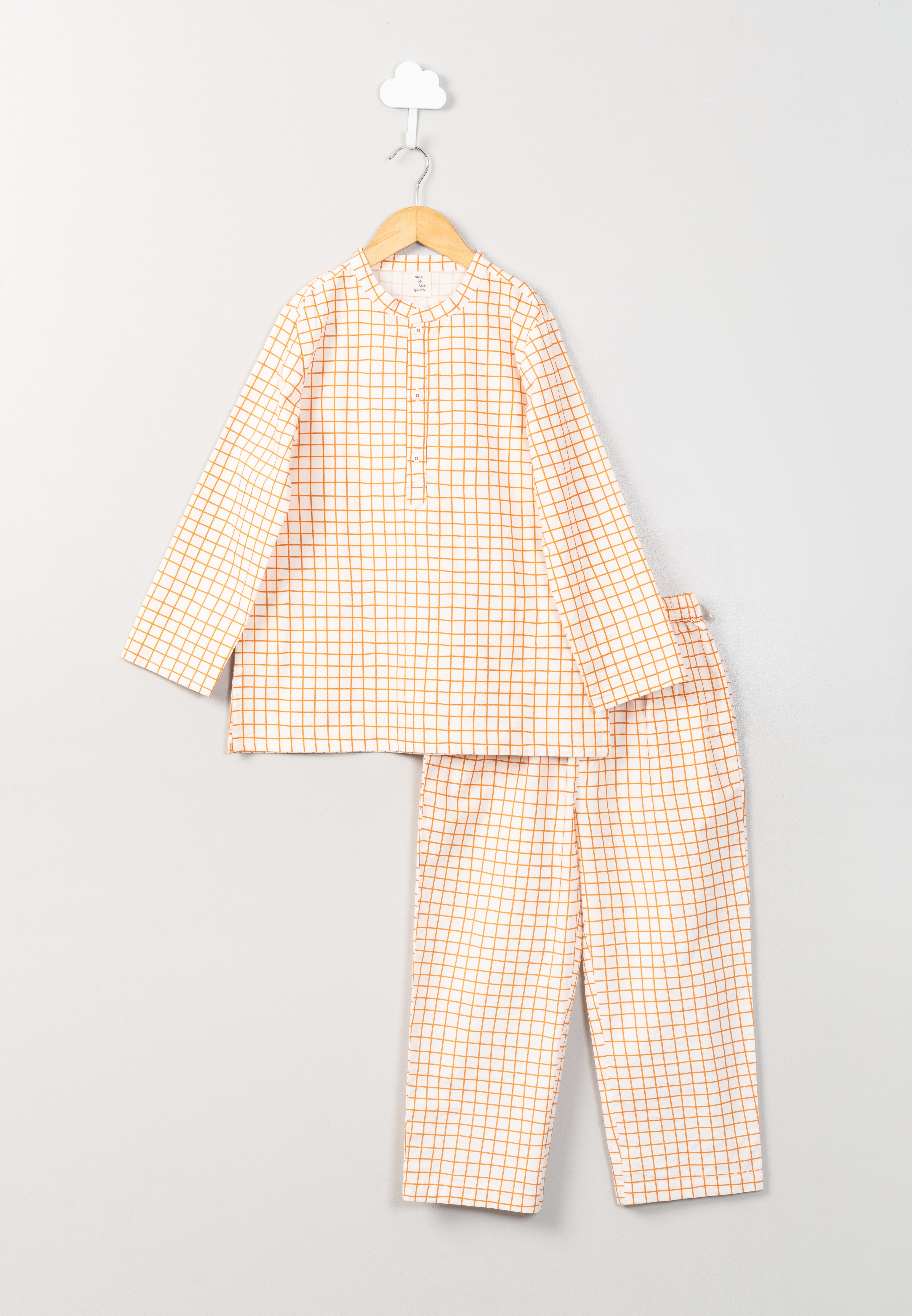 Orange Checks Boys PJ Set