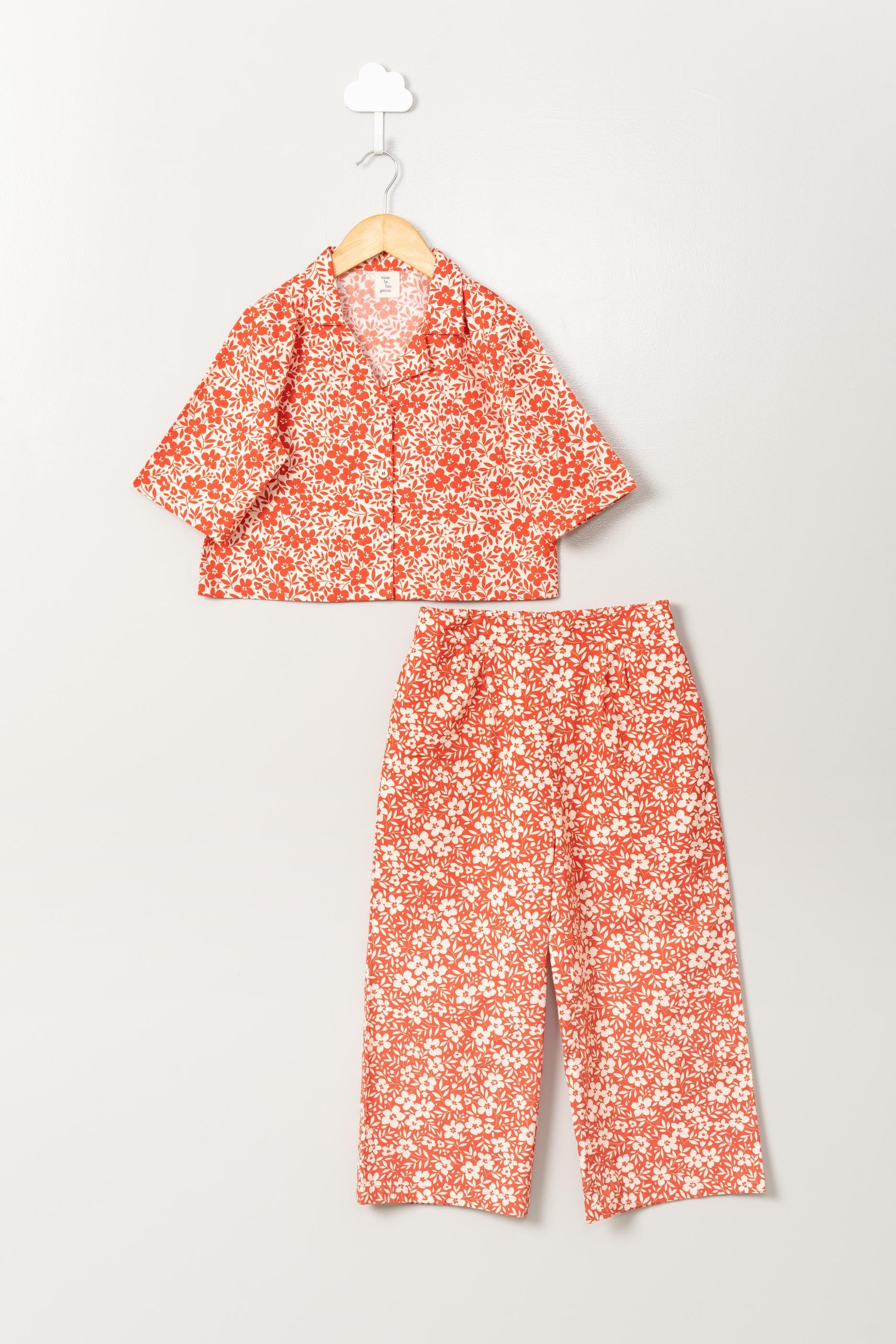 Red Floral Co-ord Set