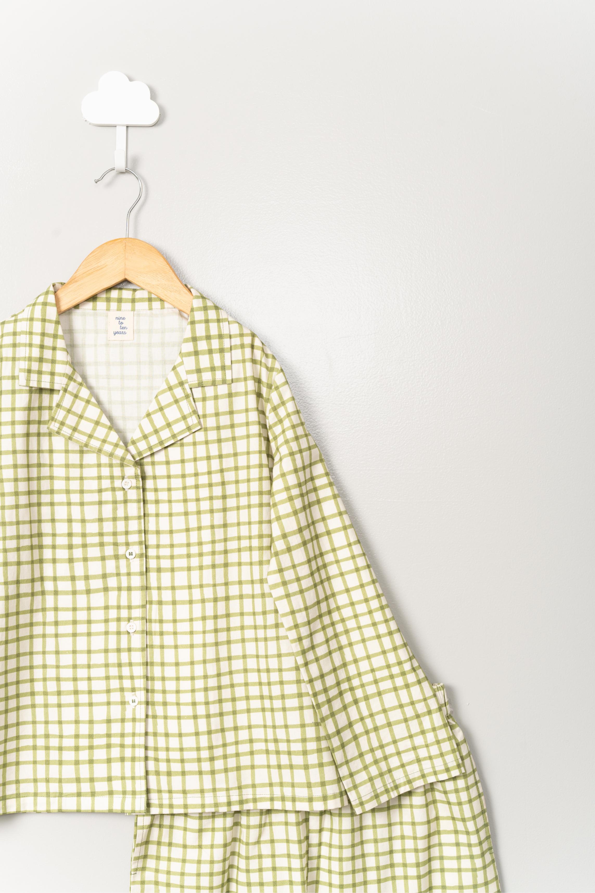 Green Checks Boys PJ Set