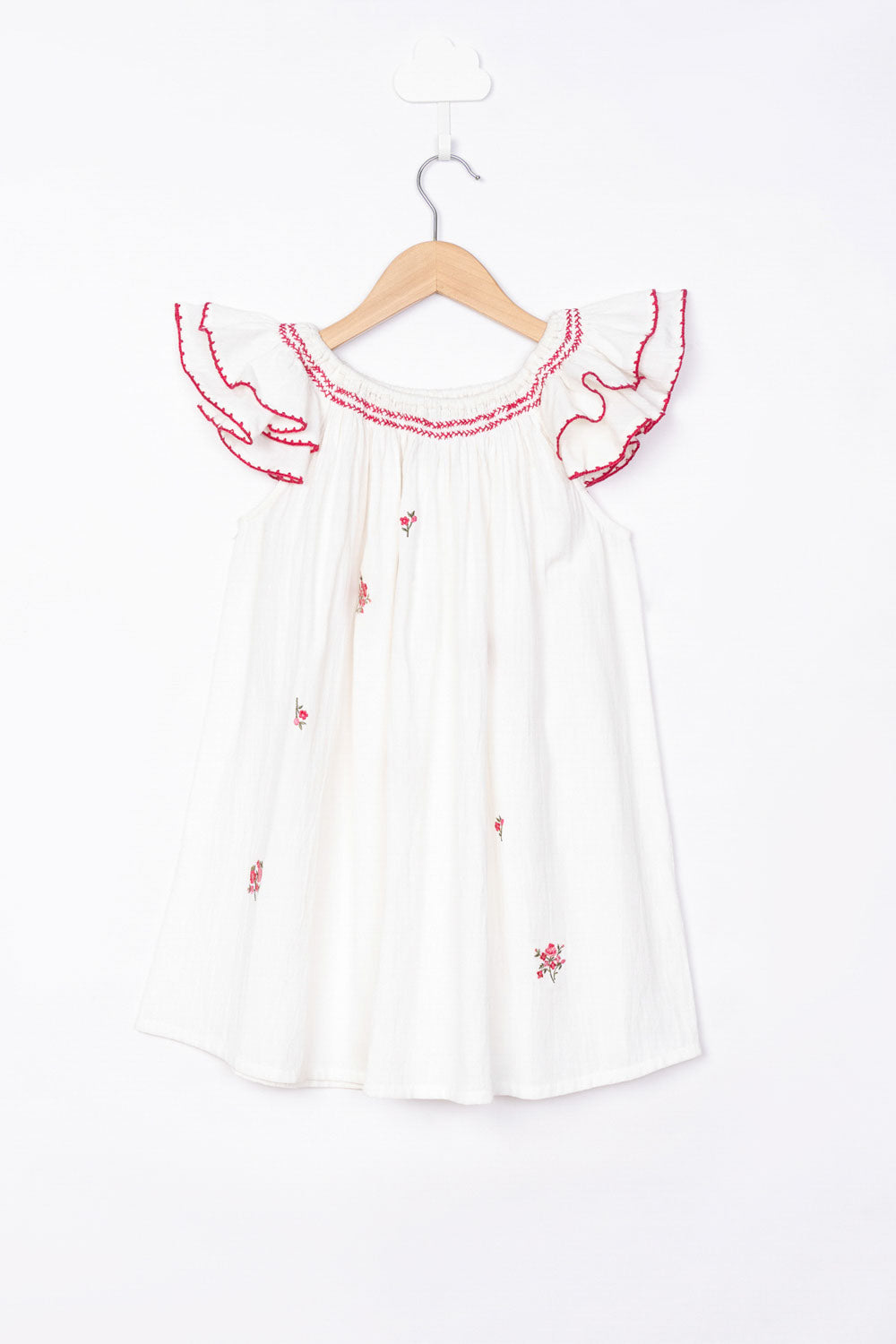 CREPE EMBROIDERY DRESS