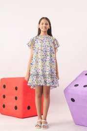 Petal Cloud Floral Organza Dress for Girls