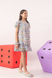 Petal Cloud Floral Organza Dress for Girls