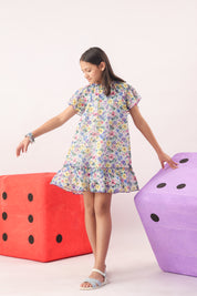 Petal Cloud Floral Organza Dress for Girls