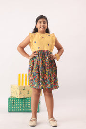 Sunfield Gingham Floral Dress for Girls