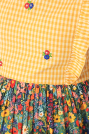 Sunfield Gingham Floral Dress for Girls