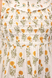 Mustard Marigold Smocked Peter Pan Dress