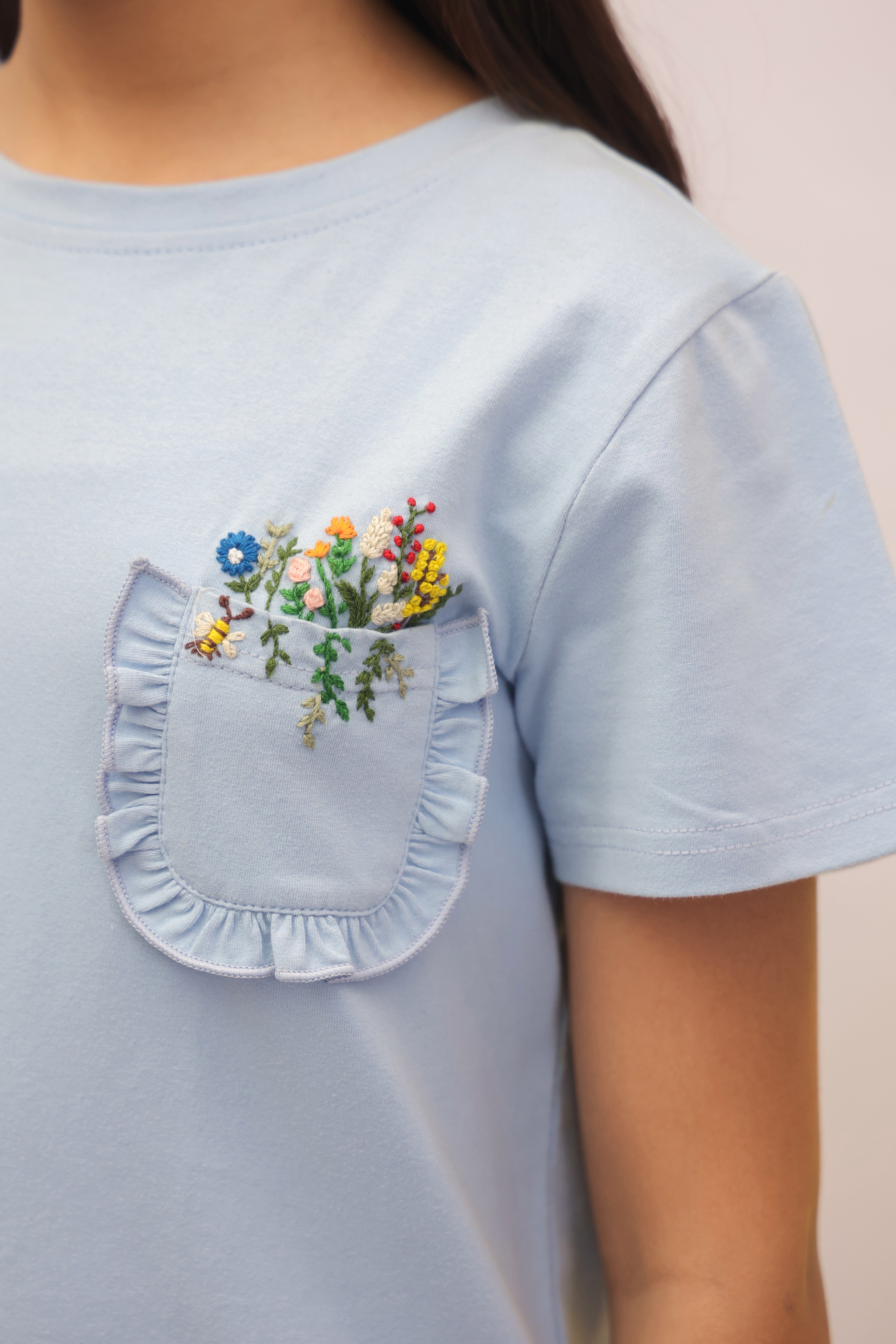 Skyfield Embroidered Top & Floral Skit/ Shorts Set