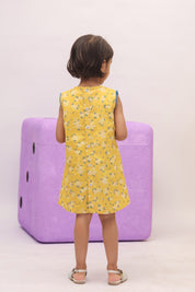 Yellow Ditsy Floral Pleated Dress