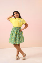 Green Garden Skirt/ Shorts Set