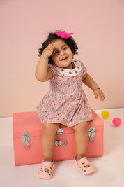 Pink Floral Smocked Infant Dress