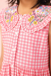 Pink Gingham Checks Dress