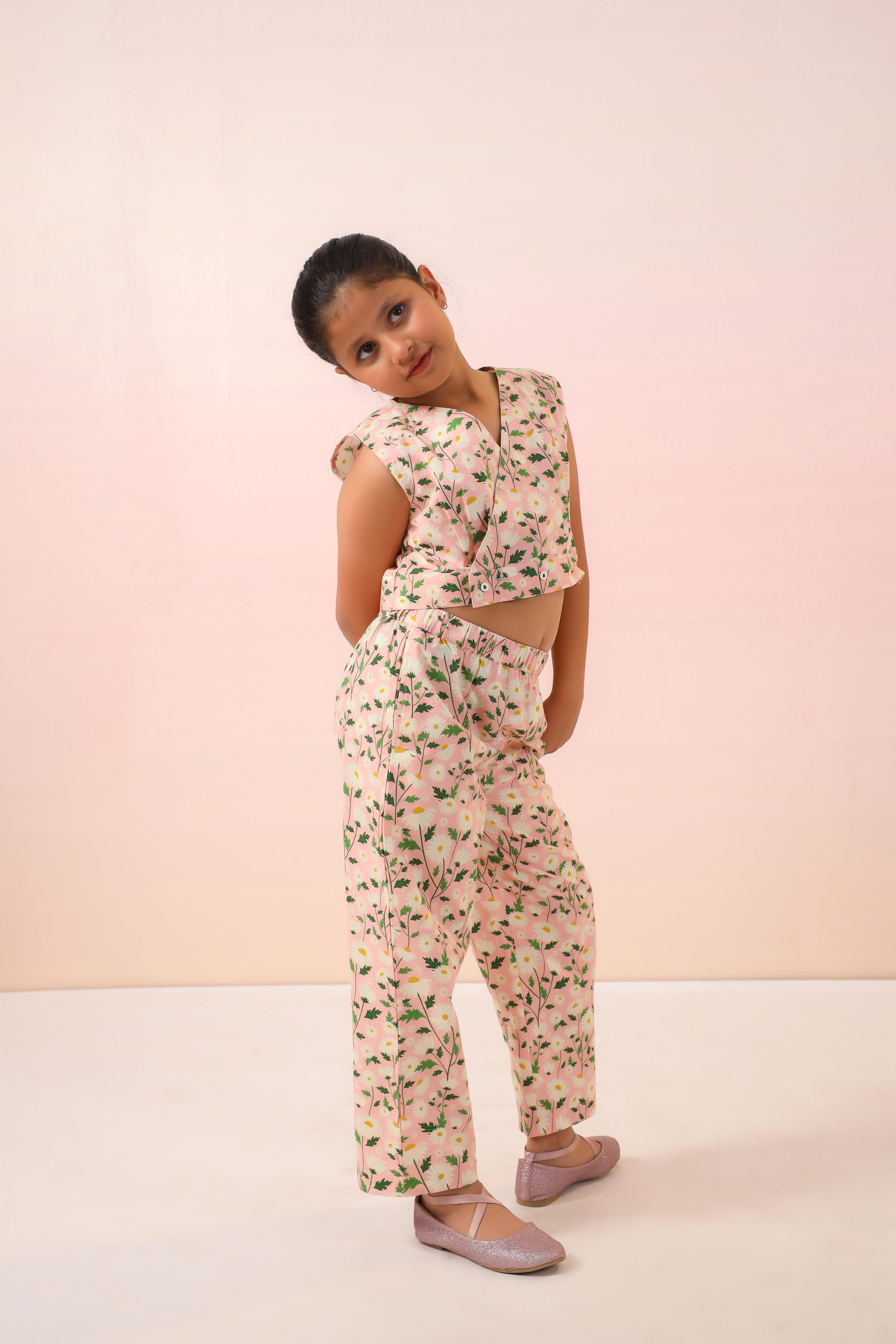 Pink Floral Pant Set