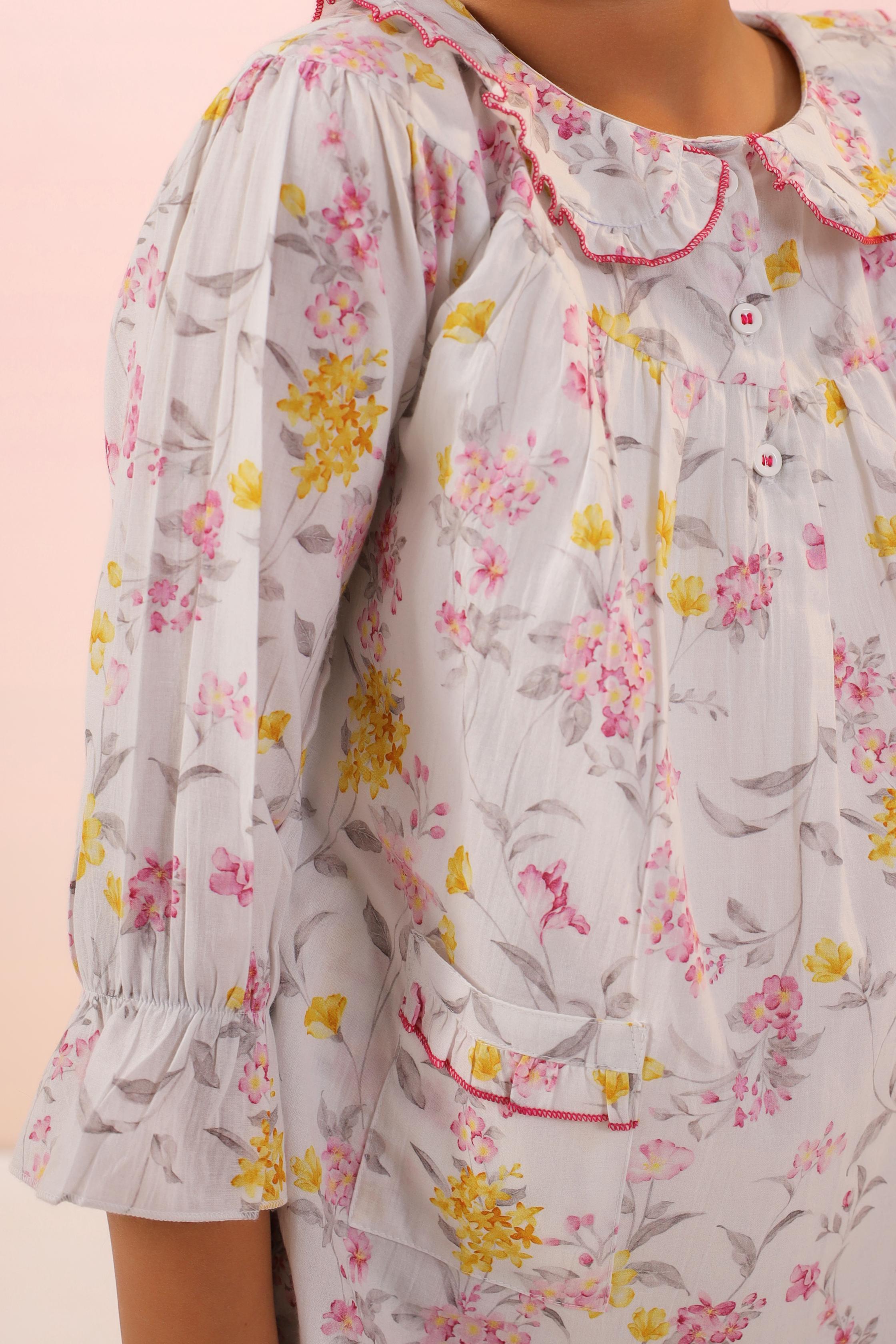 Pink & Yellow Floral PJ Set