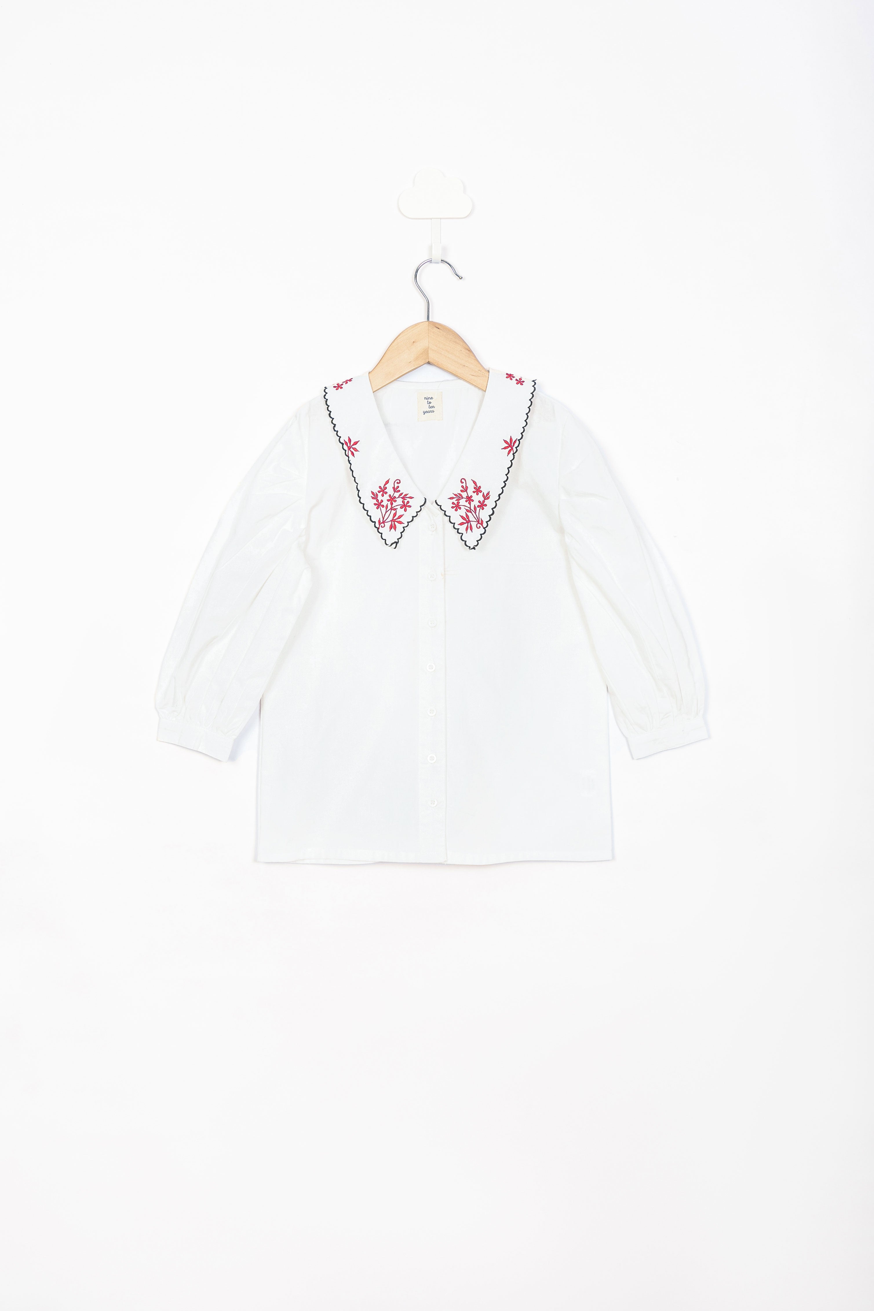 White Large Collar Shirt