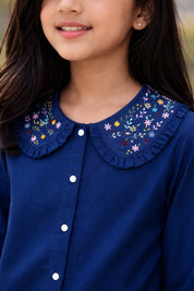 Blue Embroidered Shirt