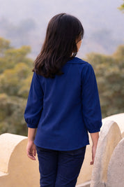 Blue Embroidered Shirt
