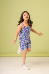 Fun at Beach Abstract Print Jumpsuit for Girls