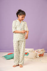 Block Print PJ Set for Girls