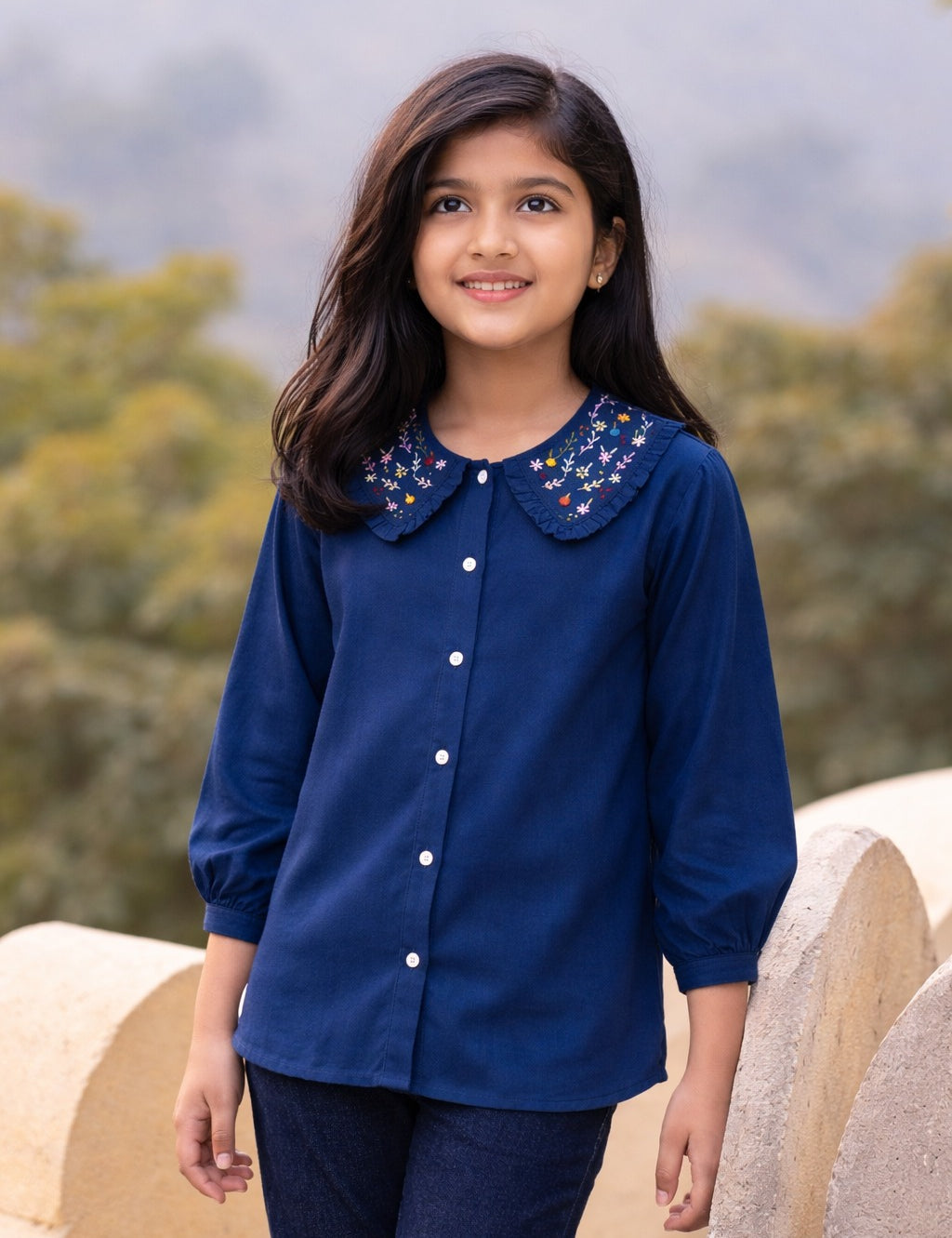 embroidered flower shirt