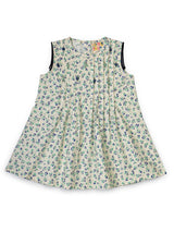 Cream Floral Embellished Infant Dress for Girls