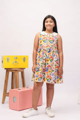 Garden Floral Cotton Dress for Girls