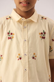 floral embroidered shirt