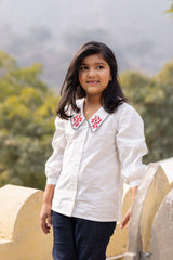White Large Collar Shirt
