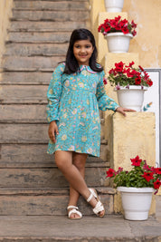 Green Block Print Dress