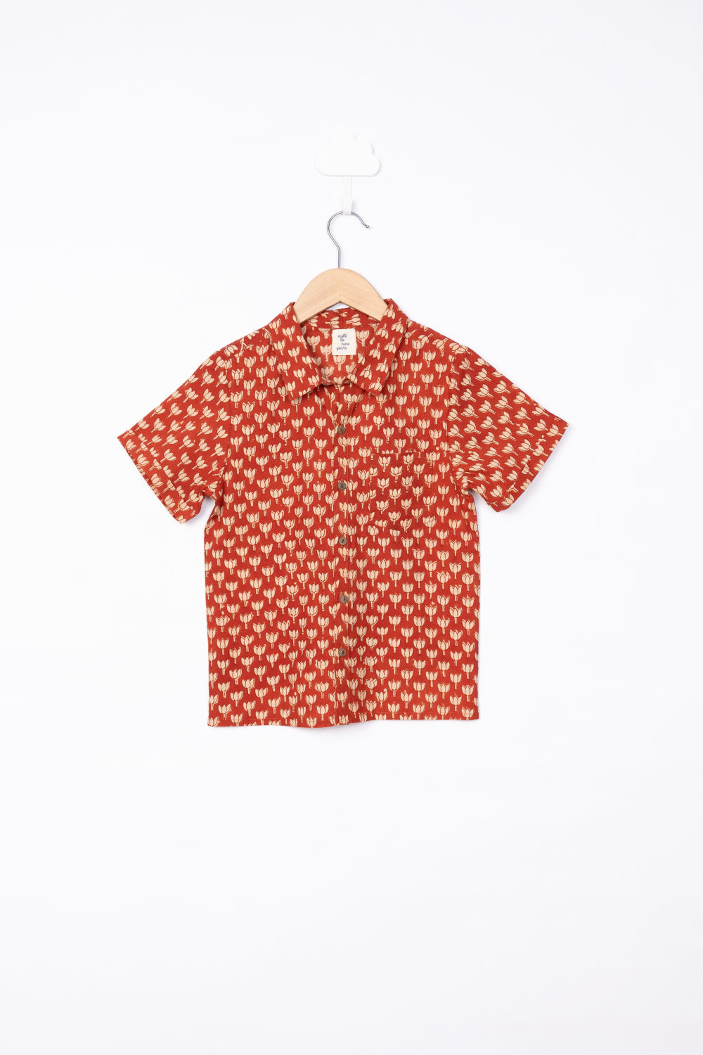 Orange Block Print Shirt