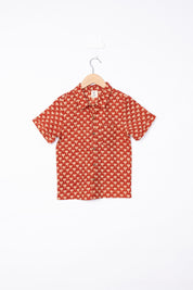 Orange Block Print Shirt