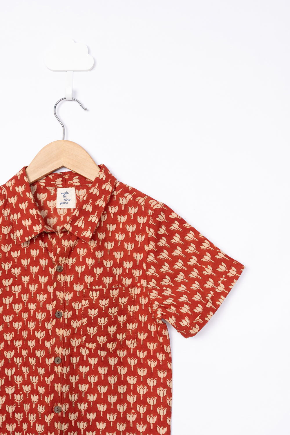 Orange Block Print Shirt