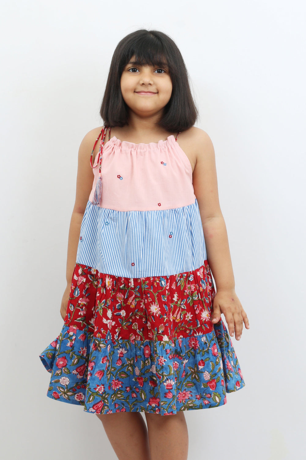 Stripe & Block Print Dress