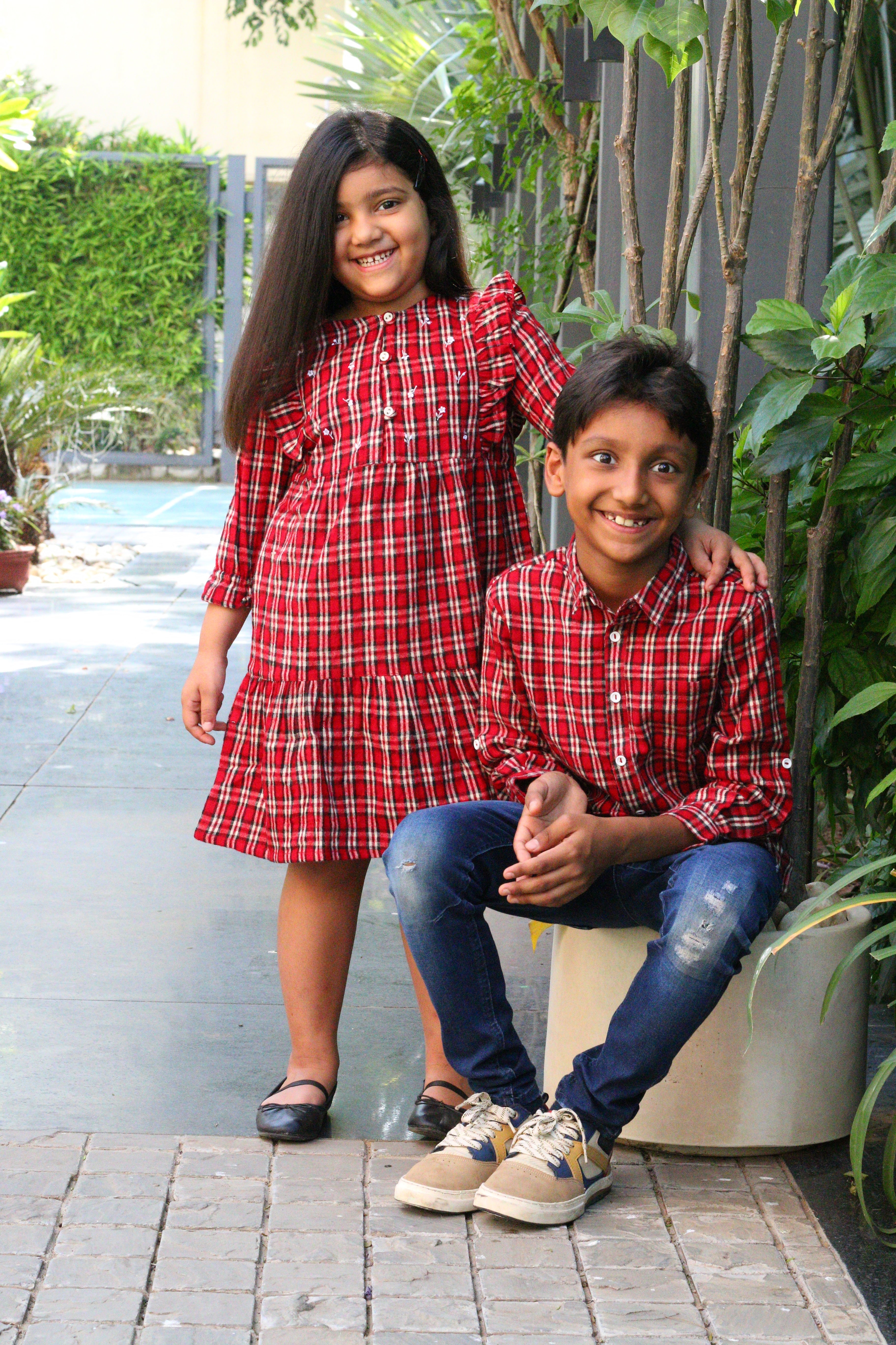 Red Checks Shirt for boys
