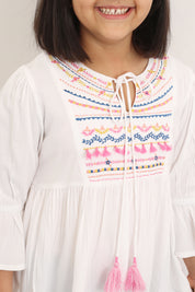 White Embroidery Blouse