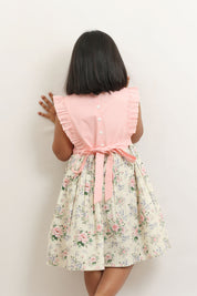 Pink Stripe & Floral Print Dress