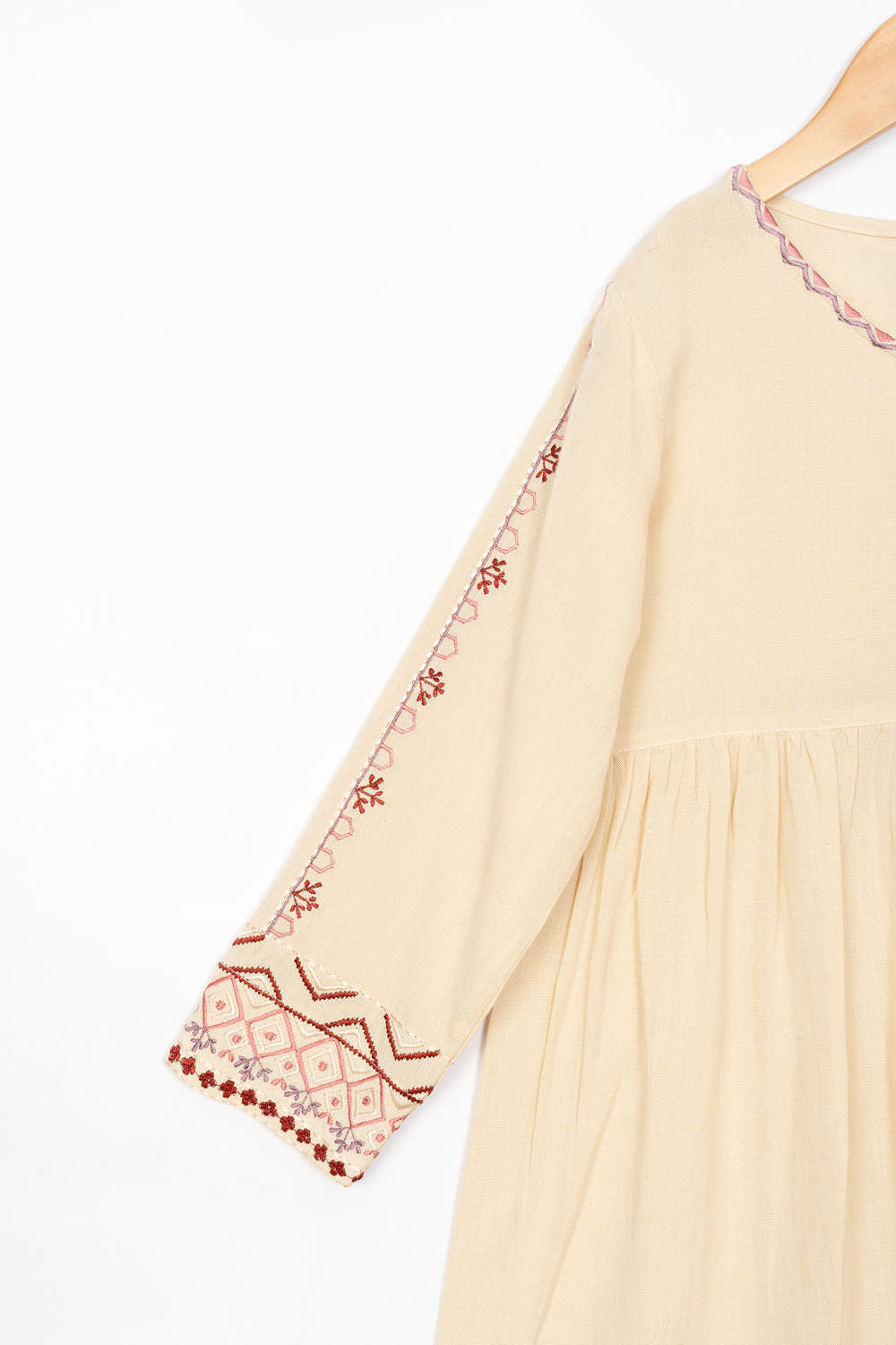 Beige Embroidery Dress