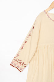 Beige Embroidery Dress
