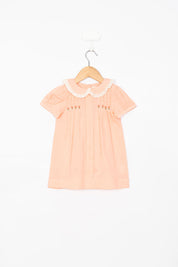 Peach Embroidery Infant Dress