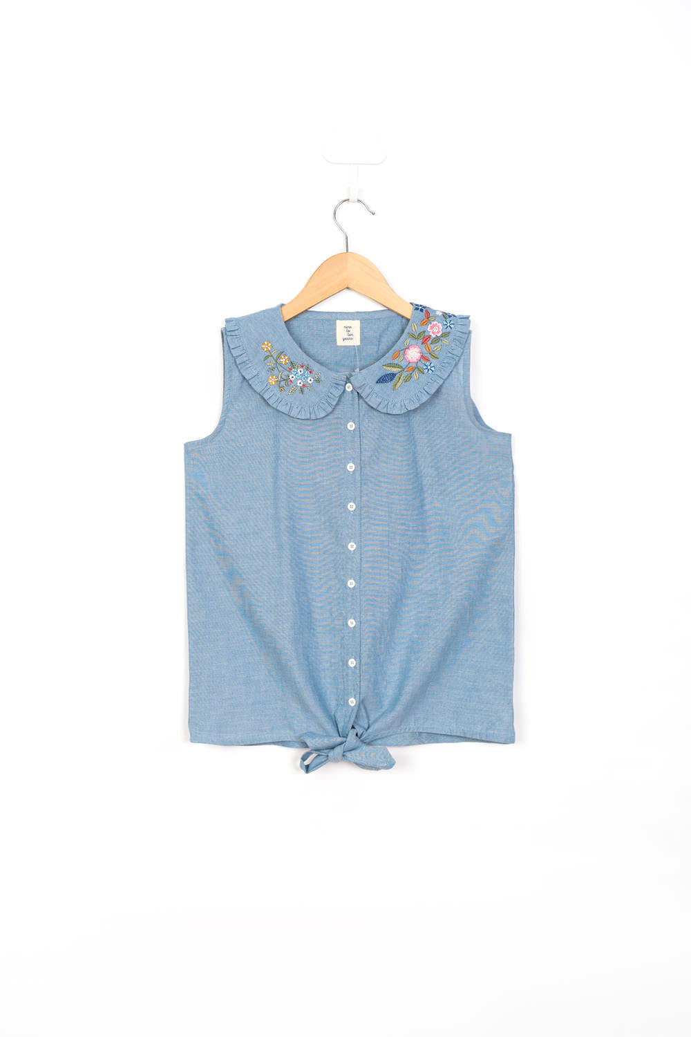 Blue Tie Detail Shirt