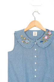 Blue Tie Detail Shirt