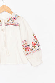 Embroidery & Tassel
 Detail Blouse