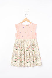 Pink Stripe & Floral Print Dress