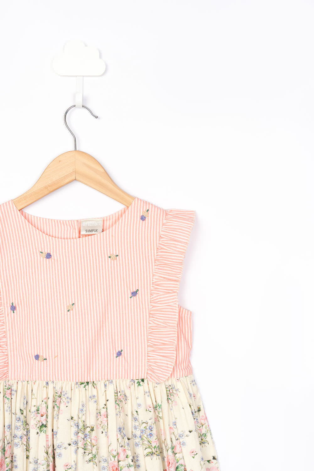 Pink Stripe & Floral Print Dress