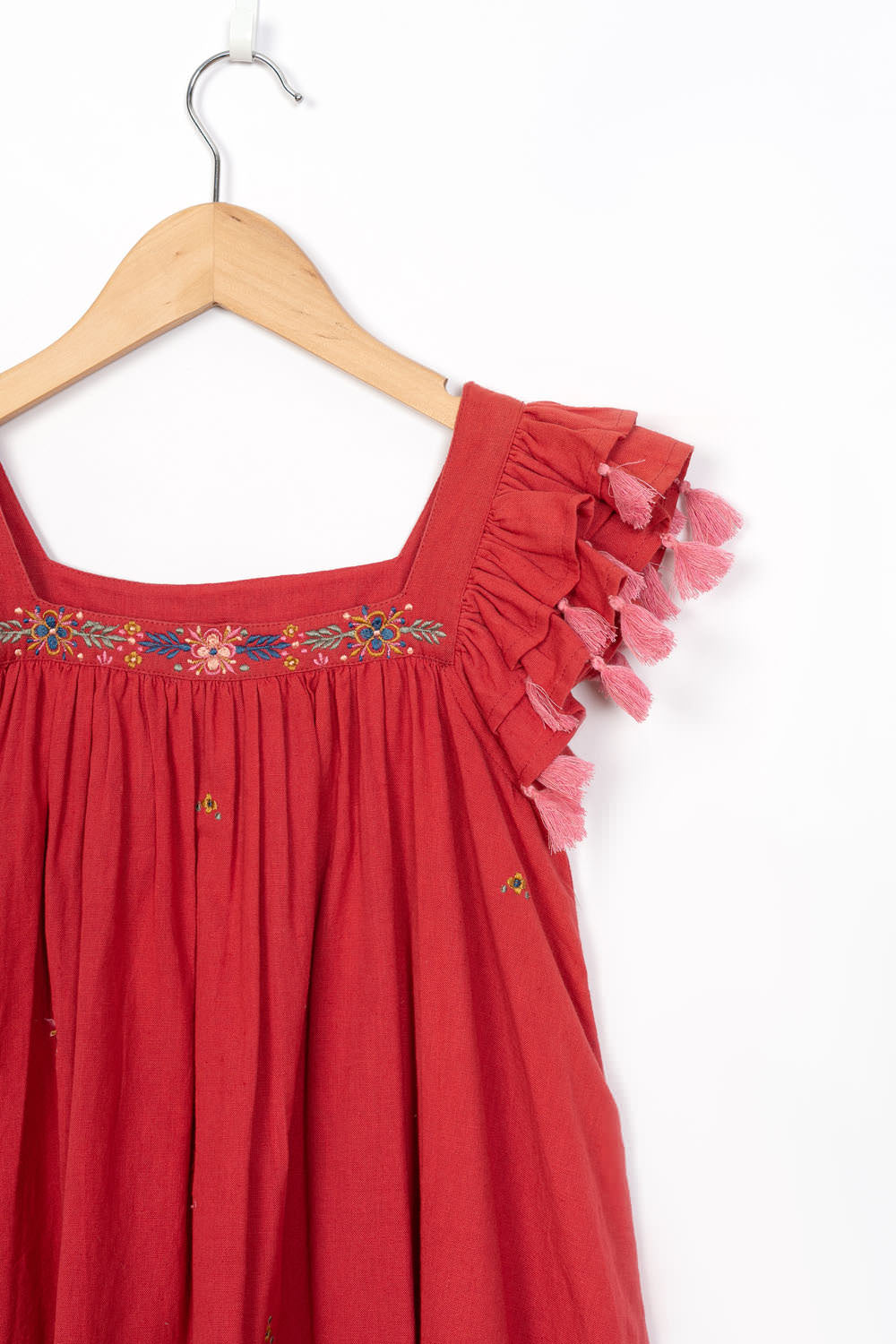 Red Tassel Detail Dress