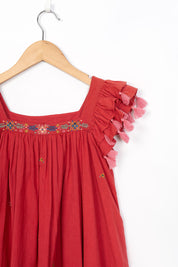 Red Tassel Detail Dress
