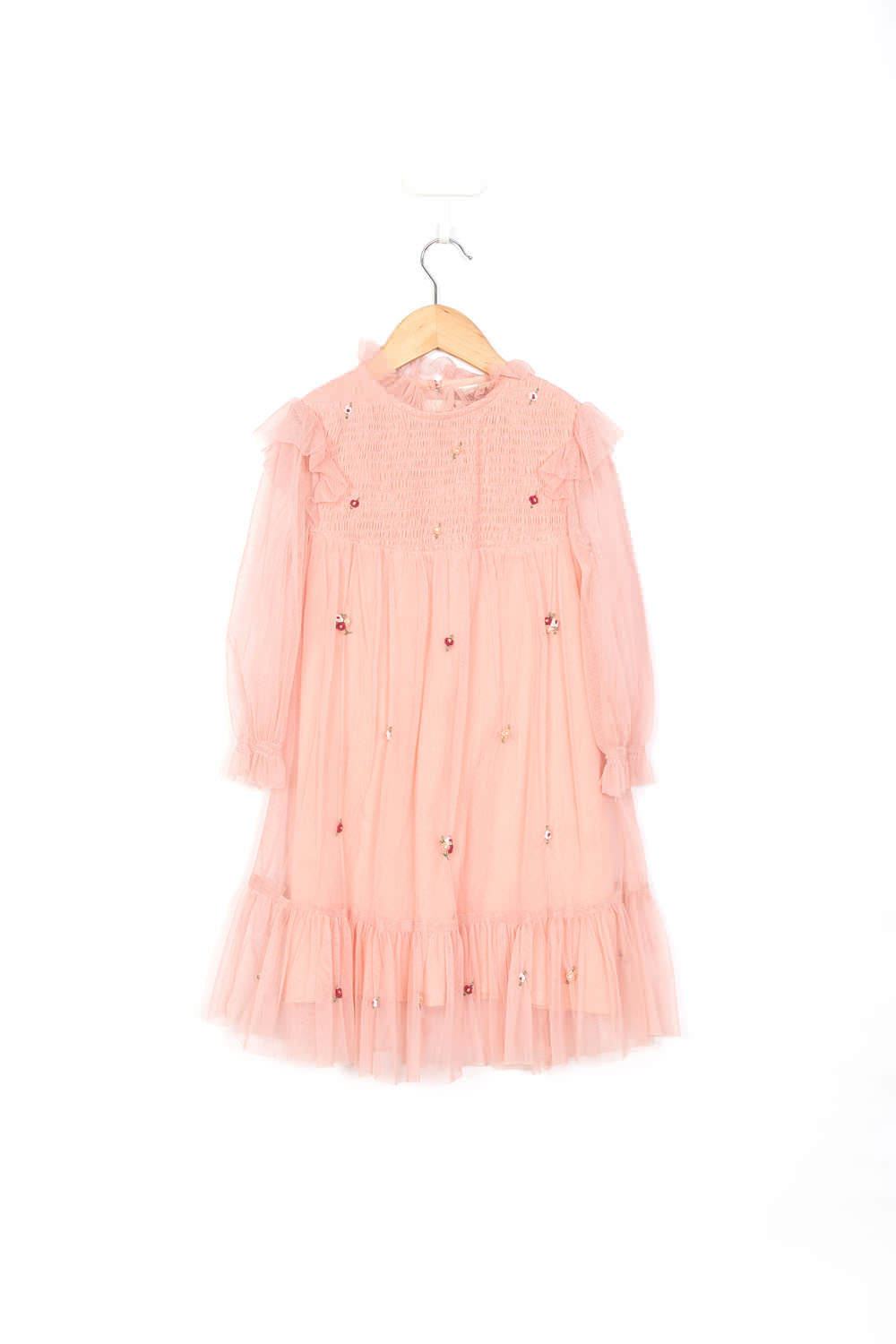 Pink Tulle Embroidery Dress