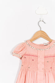 Print & Smocking Detail Dress